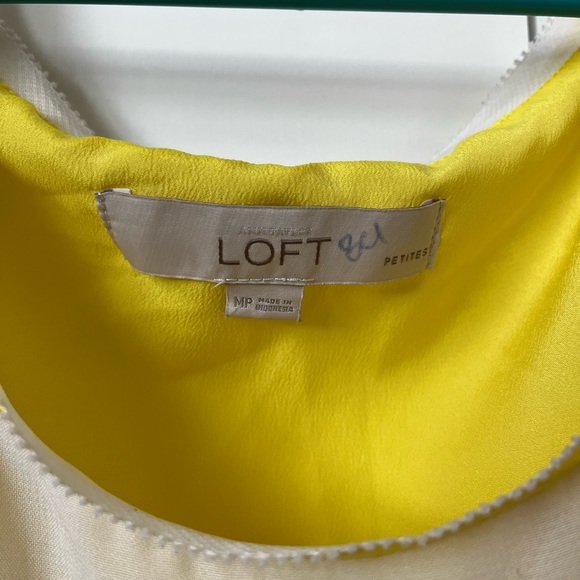 Cream and yellow LOFT blouse - Picture 2 of 2